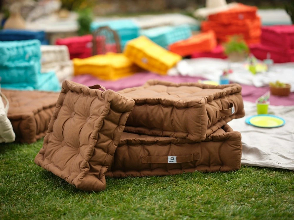 Coussin De Sol Lot De 2 - 40 X 40 Cm Rouille 4 Coussin De Sol Lot De 2 - 40 X 40 Cm Rouille – Image 2