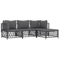 VIDAXL Salon De Jardin Avec Coussins 4 Pcs Anthracite Acier 11 VIDAXL Salon De Jardin Avec Coussins 4 Pcs Anthracite Acier -Promos Le Jardin Vivant Magasin 648c40bde2f781.52187410