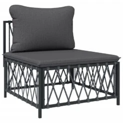 VIDAXL Salon De Jardin 8 Pcs Avec Coussins Anthracite Acier -Promos Le Jardin Vivant Magasin 648c40c1565282.47096151