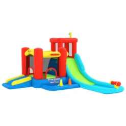 Happy Hop Château Gonflable Avec Toboggan Et Piscine 330x441x233 Cm -Promos Le Jardin Vivant Magasin 648c445680a7a0.16709332