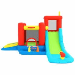 Happy Hop Château Gonflable Avec Toboggan Et Piscine 330x441x233 Cm -Promos Le Jardin Vivant Magasin 648c445687d170.49809942