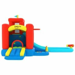 Happy Hop Château Gonflable Avec Toboggan Et Piscine 330x441x233 Cm -Promos Le Jardin Vivant Magasin 648c4456991c75.41222070