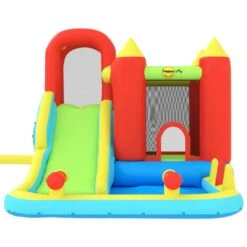Happy Hop Château Gonflable Avec Toboggan Et Piscine 298x400x221 Cm -Promos Le Jardin Vivant Magasin 648c44572e1a59.22454964