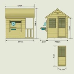 Maisonnette Enfant En Bois Avec Cuisine Extérieure Cottage -Promos Le Jardin Vivant Magasin 64908624037498.23226297