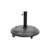Pied De Parasol Béton Rond 25kg A Roulettes Gris 50x7cm - Mobilier De Jardin