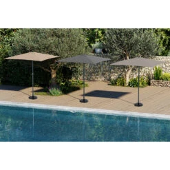 Parasol Rectangulaire Beige 2x3m Aluminium Et Polyester Avec Manivelle - Parasol Droit - Mobilier De Jardin -Promos Le Jardin Vivant Magasin 649094403b2be6.48088349