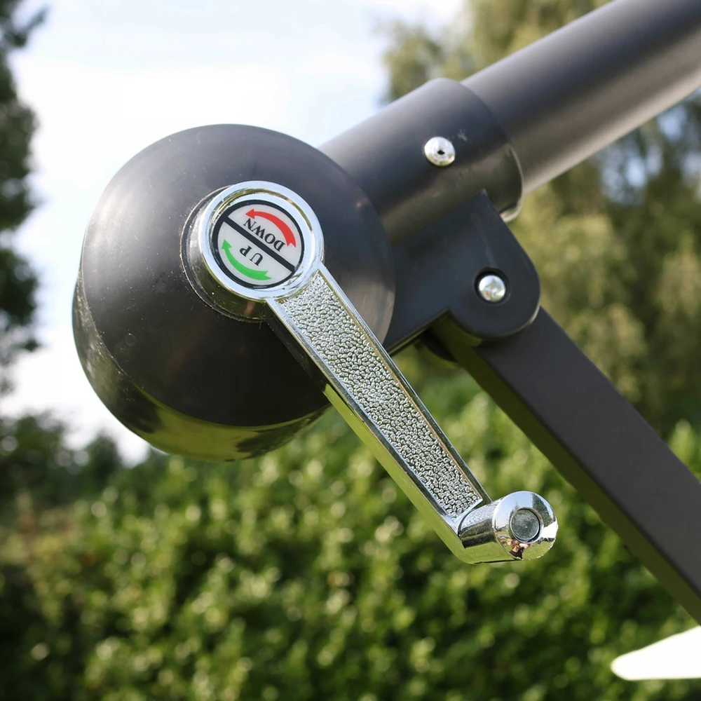 Parasol Déporté 3x3m Et 4 Dalles à Remplir Aluminium Vert 6 Parasol Déporté 3x3m Et 4 Dalles à Remplir Aluminium Vert – Image 4