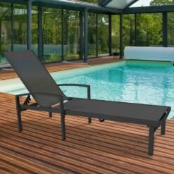 Lot De 2 Bains De Soleil En Aluminium Gris -Promos Le Jardin Vivant Magasin 64928409e18111.37631833