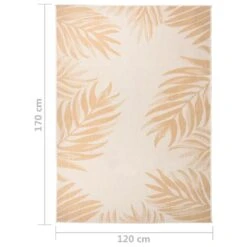 VIDAXL Tapis à Tissage Plat D'extérieur 120x170 Cm Motif De Feuille -Promos Le Jardin Vivant Magasin 6494a14f9f17d8.90843743