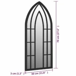 VIDAXL Miroir De Jardin Noir 70x30 Cm Fer Pour Utilisation Extérieure -Promos Le Jardin Vivant Magasin 6494a150ae6159.76012099