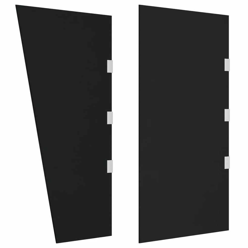 VIDAXL Panneaux Latéraux Pour Auvent De Porte 2 Pcs Noir Verre Trempé 3 VIDAXL Panneaux Latéraux Pour Auvent De Porte 2 Pcs Noir Verre Trempé