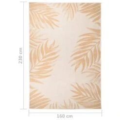 VIDAXL Tapis à Tissage Plat D'extérieur 160x230 Cm Motif De Feuille -Promos Le Jardin Vivant Magasin 6494a155ae8bc9.51359919