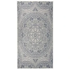 VIDAXL Tapis à Tissage Plat D'extérieur 80x150 Cm Motif Bleu