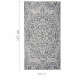 VIDAXL Tapis à Tissage Plat D'extérieur 80x150 Cm Motif Bleu -Promos Le Jardin Vivant Magasin 6494a156d62418.71589738