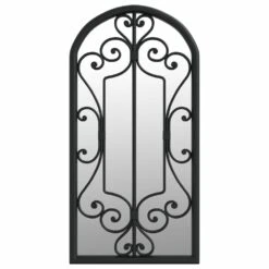 VIDAXL Miroir De Jardin Noir 70x30 Cm Fer Pour Utilisation Extérieure