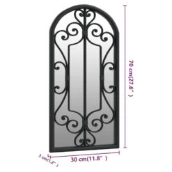 VIDAXL Miroir De Jardin Noir 70x30 Cm Fer Pour Utilisation Extérieure -Promos Le Jardin Vivant Magasin 6494a1596872b4.42729859