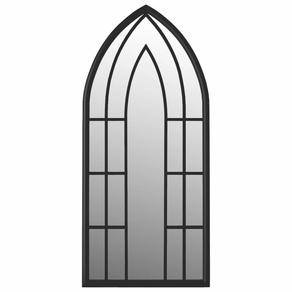 VIDAXL Miroir De Jardin Noir 100x45 Cm Fer Pour Utilisation Extérieure 4 VIDAXL Miroir De Jardin Noir 100x45 Cm Fer Pour Utilisation Extérieure – Image 2