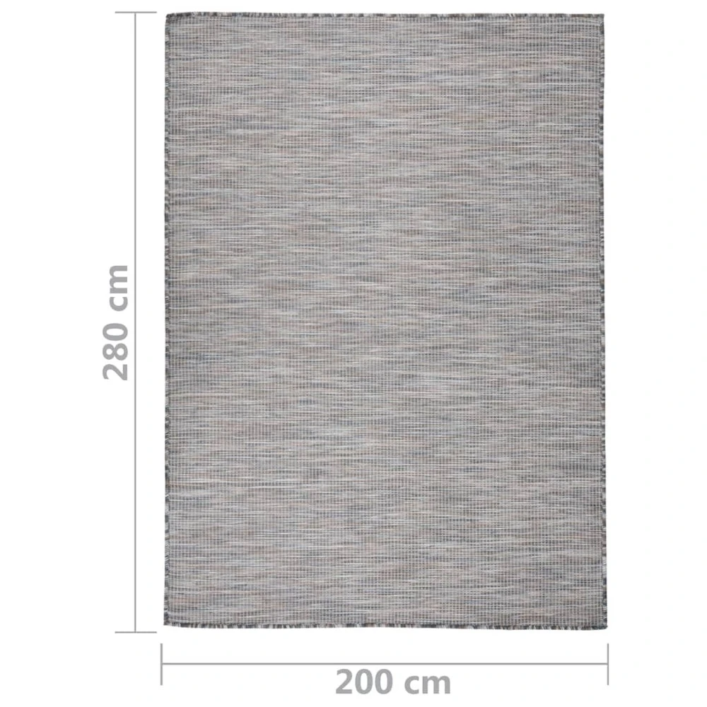 VIDAXL Tapis à Tissage Plat D'extérieur 200x280 Cm Marron Et Noir 8 VIDAXL Tapis à Tissage Plat D'extérieur 200x280 Cm Marron Et Noir – Image 6