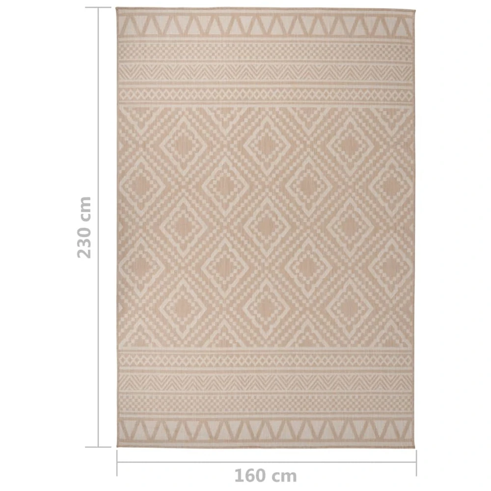 VIDAXL Tapis à Tissage Plat D'extérieur 160x230 Cm Rayures Brunes 8 VIDAXL Tapis à Tissage Plat D'extérieur 160x230 Cm Rayures Brunes – Image 6