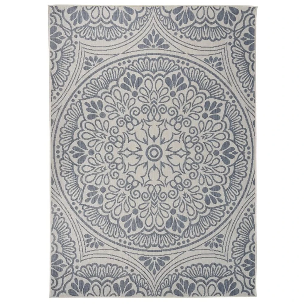 VIDAXL Tapis à Tissage Plat D'extérieur 120x170 Cm Motif Bleu 3 VIDAXL Tapis à Tissage Plat D'extérieur 120x170 Cm Motif Bleu