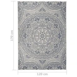 VIDAXL Tapis à Tissage Plat D'extérieur 120x170 Cm Motif Bleu 13 VIDAXL Tapis à Tissage Plat D'extérieur 120x170 Cm Motif Bleu -Promos Le Jardin Vivant Magasin 6494a160b47320.88269915