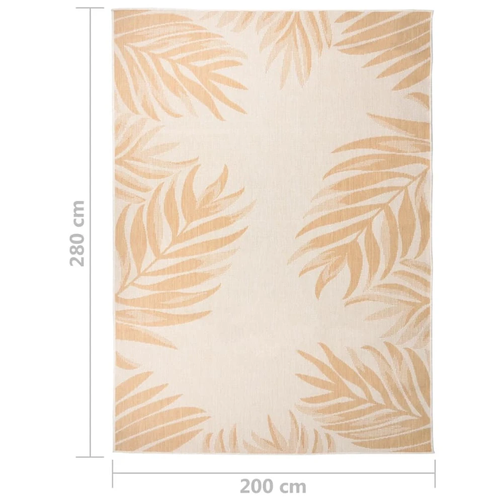 VIDAXL Tapis à Tissage Plat D'extérieur 200x280 Cm Motif De Feuille 8 VIDAXL Tapis à Tissage Plat D'extérieur 200x280 Cm Motif De Feuille – Image 6