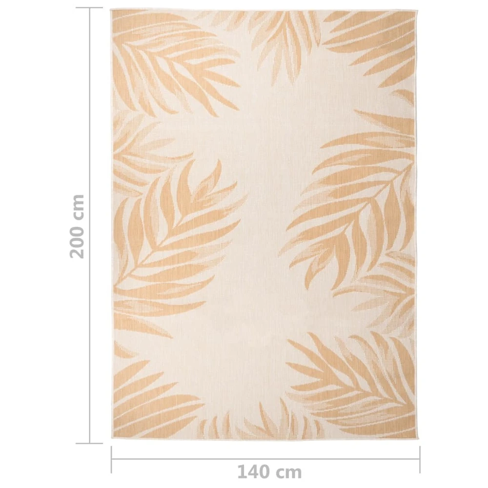 VIDAXL Tapis à Tissage Plat D'extérieur 140x200 Cm Motif De Feuille 8 VIDAXL Tapis à Tissage Plat D'extérieur 140x200 Cm Motif De Feuille – Image 6