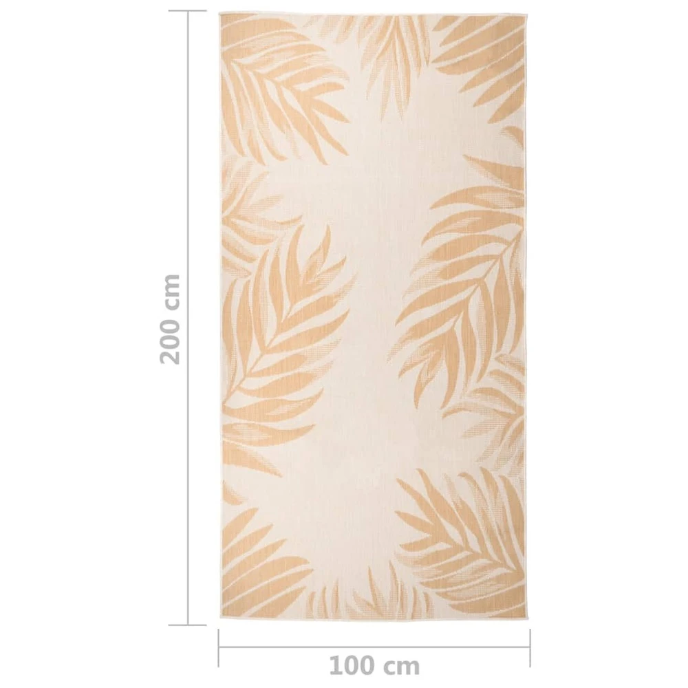 VIDAXL Tapis à Tissage Plat D'extérieur 100x200 Cm Motif De Feuille 8 VIDAXL Tapis à Tissage Plat D'extérieur 100x200 Cm Motif De Feuille – Image 6