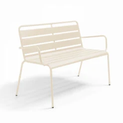 Banc De Jardin En Métal Ivoire