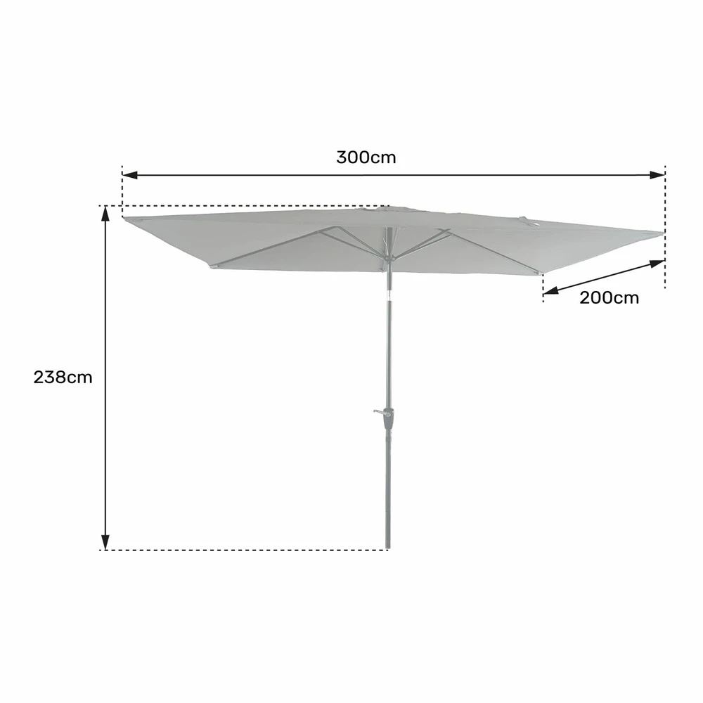 Parasol Droit Hapuna Rectangulaire 2x3m Bleu 7 Parasol Droit Hapuna Rectangulaire 2x3m Bleu – Image 5