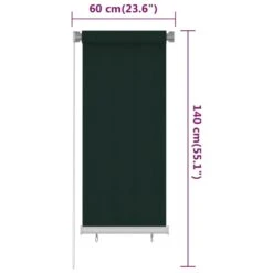 VIDAXL Store Roulant D'extérieur 60x140 Cm Vert Foncé Pehd -Promos Le Jardin Vivant Magasin 6494b66cbb99a3.15466887