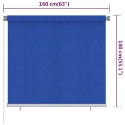 VIDAXL Store Roulant D'extérieur 160x140 Cm Bleu Pehd -Promos Le Jardin Vivant Magasin 6494b6705e4d29.43029719