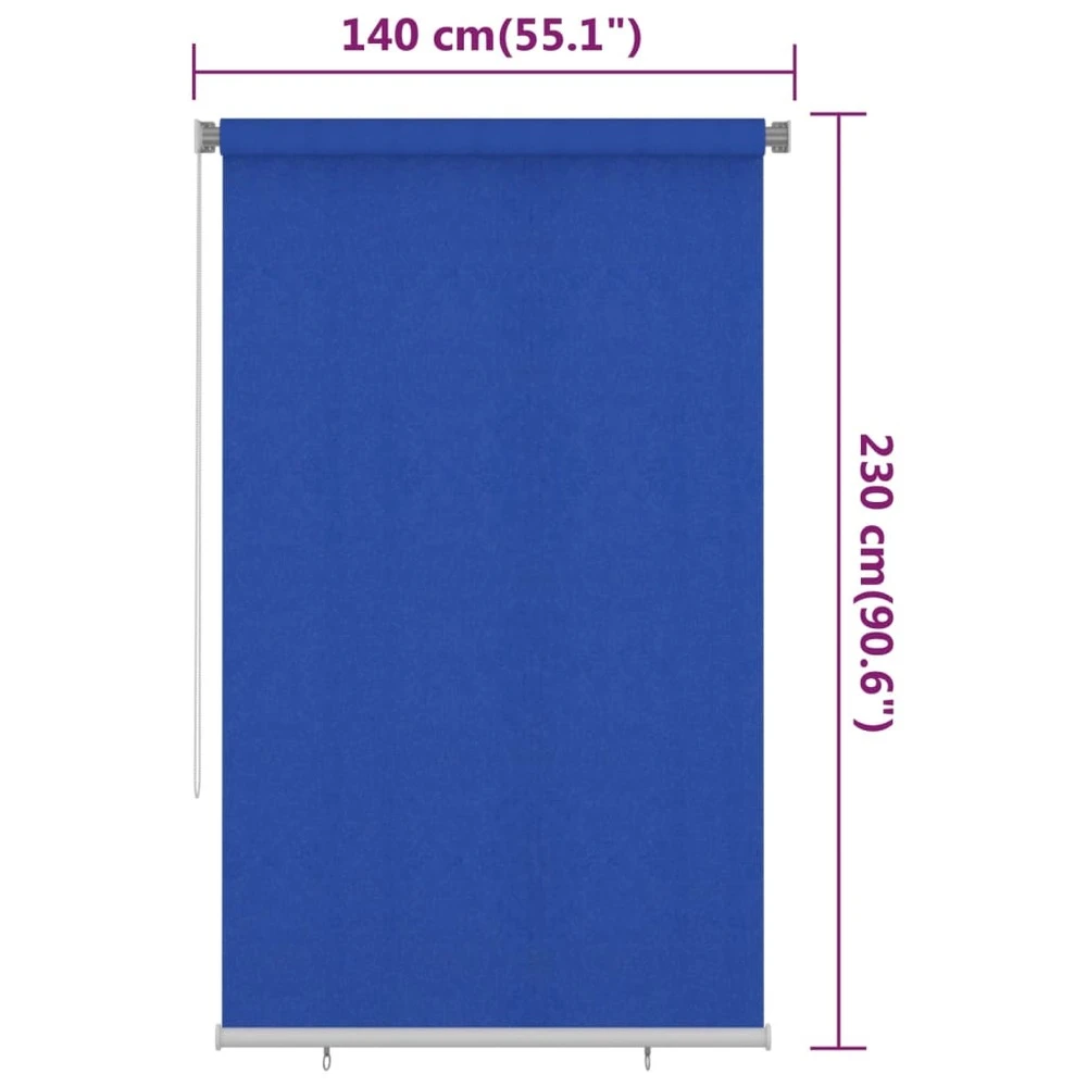 VIDAXL Store Roulant D'extérieur 140x230 Cm Bleu Pehd 8 VIDAXL Store Roulant D'extérieur 140x230 Cm Bleu Pehd – Image 6