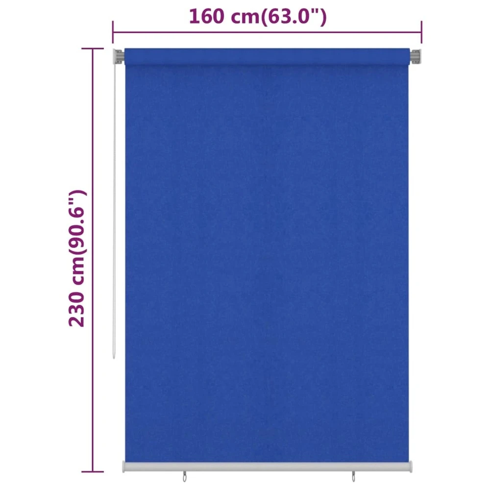 VIDAXL Store Roulant D'extérieur 160x230 Cm Bleu Pehd 8 VIDAXL Store Roulant D'extérieur 160x230 Cm Bleu Pehd – Image 6