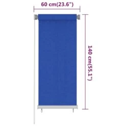 VIDAXL Store Roulant D'extérieur 60x140 Cm Bleu Pehd -Promos Le Jardin Vivant Magasin 6494b673ee3743.09104405
