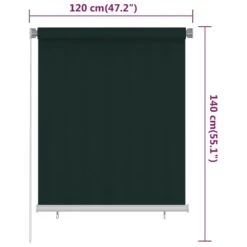 VIDAXL Store Roulant D'extérieur 120x140 Cm Vert Foncé Pehd -Promos Le Jardin Vivant Magasin 6494b67463fd71.42126493
