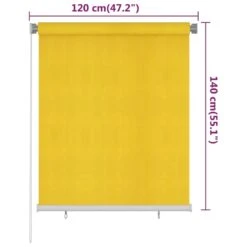 VIDAXL Store Roulant D'extérieur 120x140 Cm Jaune Pehd -Promos Le Jardin Vivant Magasin 6494b675c3ea30.40070575