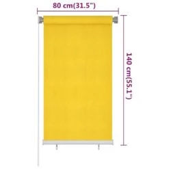 VIDAXL Store Roulant D'extérieur 80x140 Cm Jaune Pehd -Promos Le Jardin Vivant Magasin 6494b676a92670.35084779