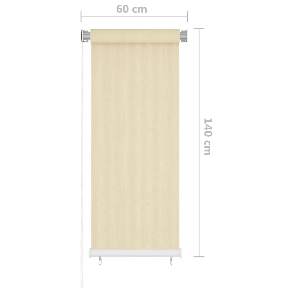 VIDAXL Store Roulant D'extérieur Crème 60x140 Cm Pehd 8 VIDAXL Store Roulant D'extérieur Crème 60x140 Cm Pehd – Image 6