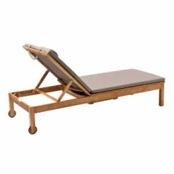 Bain De Soleil Avec Coussin Et Tablette En Bois Taupe -Promos Le Jardin Vivant Magasin 6496c96ee45309.74098882