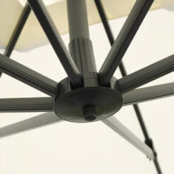 Parasol Déporté 3x3m Et 4 Dalles Lestées Aluminium Blanc -Promos Le Jardin Vivant Magasin 6496c97757fff3.67954762