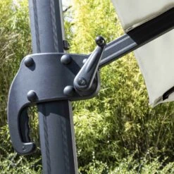 Parasol Déporté 3x3m Et 4 Dalles Lestées Aluminium Blanc -Promos Le Jardin Vivant Magasin 6496c97778b860.38038597