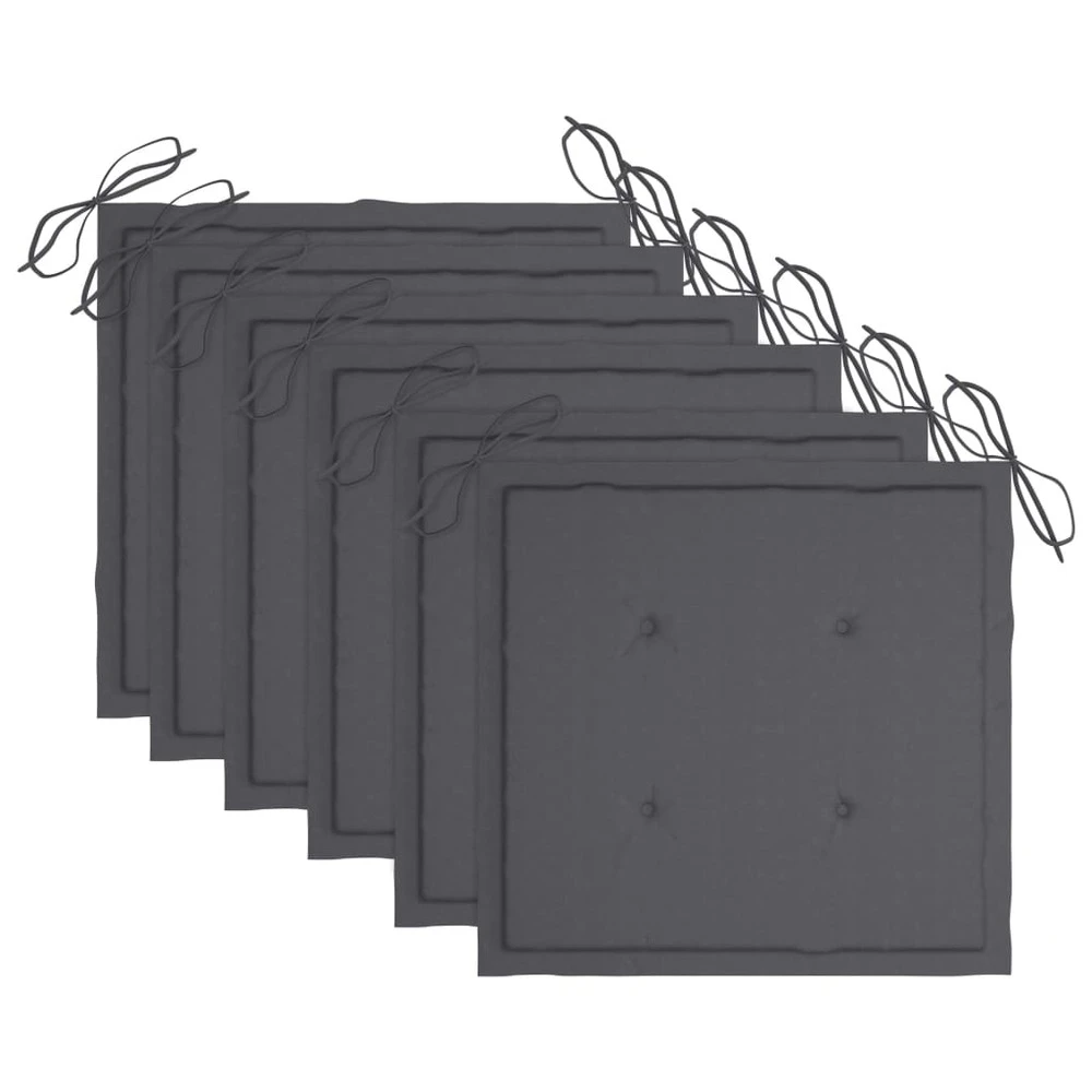 VIDAXL Chaises De Jardin Empilables Avec Coussins 6 Pcs Teck Solide 9 VIDAXL Chaises De Jardin Empilables Avec Coussins 6 Pcs Teck Solide – Image 7