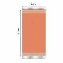 Fouta En Coton Tissage Nid D'abeille Ziwane 100x200cm Orange -Promos Le Jardin Vivant Magasin 649911112c20e0.74871008