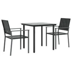 VIDAXL Ensemble à Manger De Jardin 3 Pcs Résine Tressée Acier 11 VIDAXL Ensemble à Manger De Jardin 3 Pcs Résine Tressée Acier -Promos Le Jardin Vivant Magasin 64999d89bb6e26.71987476