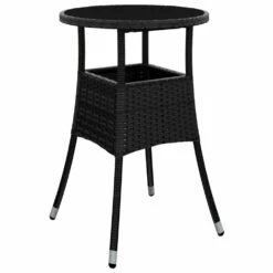VIDAXL Ensemble De Bistro De Jardin 3 Pcs Coussins Noir Poly Rotin -Promos Le Jardin Vivant Magasin 64999d92312e39.82462982
