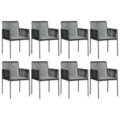 VIDAXL Ensemble à Dîner De Jardin 9 Pcs Coussins Noir Rotin Et Acier -Promos Le Jardin Vivant Magasin 64999d9c9c44d0.18355698