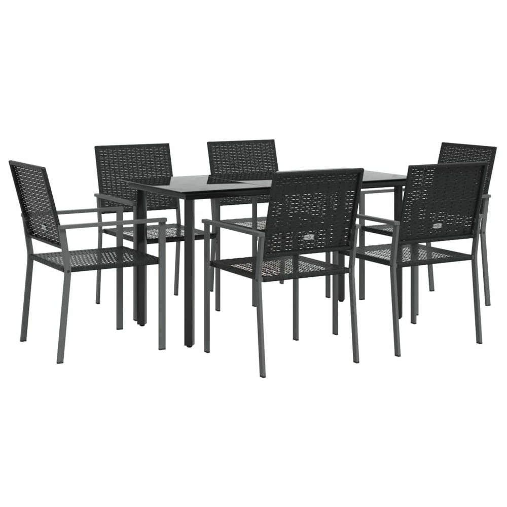 VIDAXL Ensemble à Manger De Jardin 7 Pcs Résine Tressée Acier 5 VIDAXL Ensemble à Manger De Jardin 7 Pcs Résine Tressée Acier – Image 3