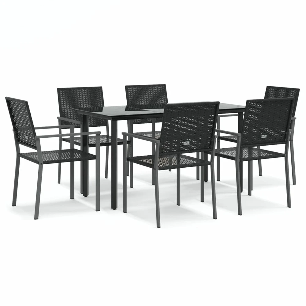 VIDAXL Ensemble à Manger De Jardin 7 Pcs Résine Tressée Acier 3 VIDAXL Ensemble à Manger De Jardin 7 Pcs Résine Tressée Acier