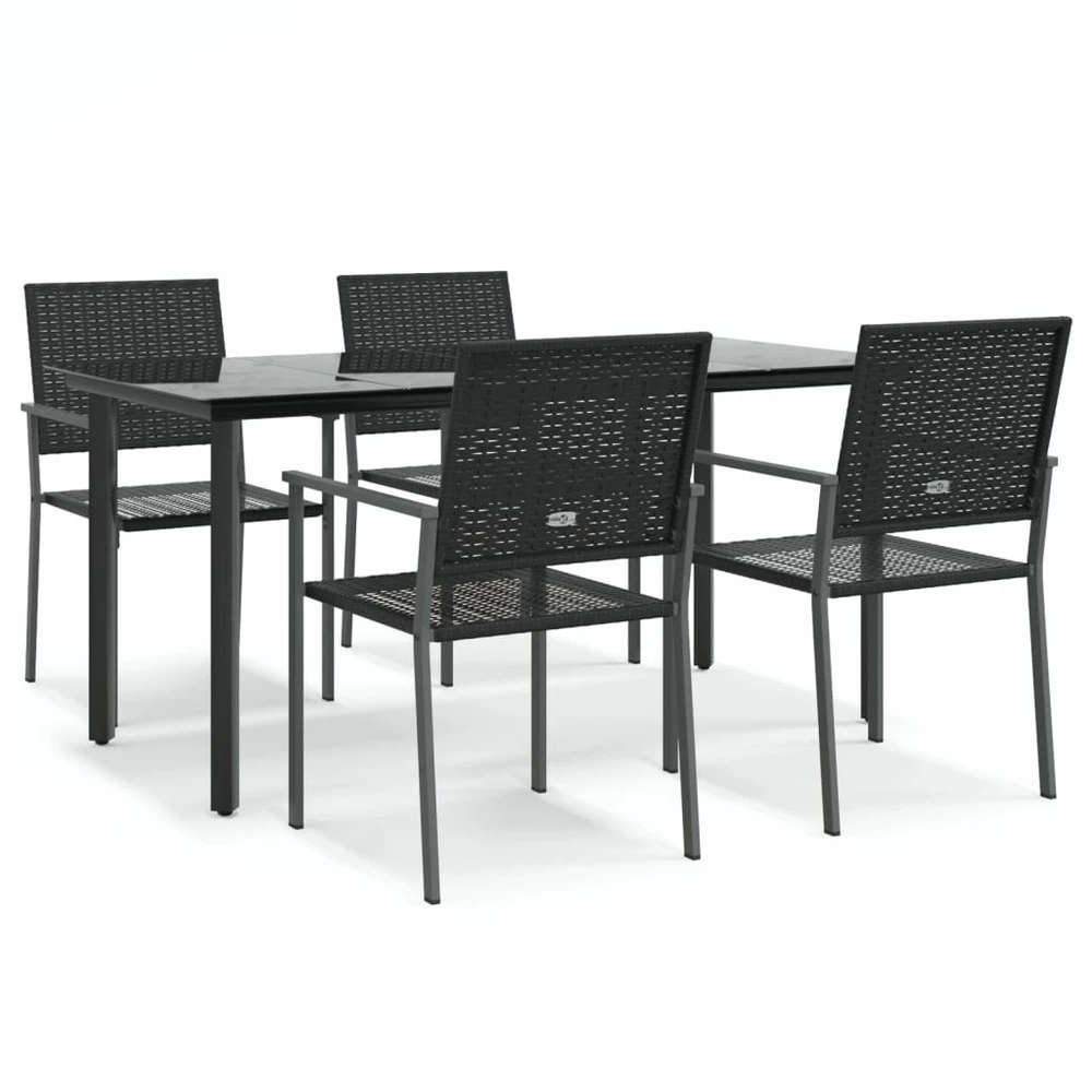 VIDAXL Ensemble à Manger De Jardin 5 Pcs Résine Tressée Acier 3 VIDAXL Ensemble à Manger De Jardin 5 Pcs Résine Tressée Acier